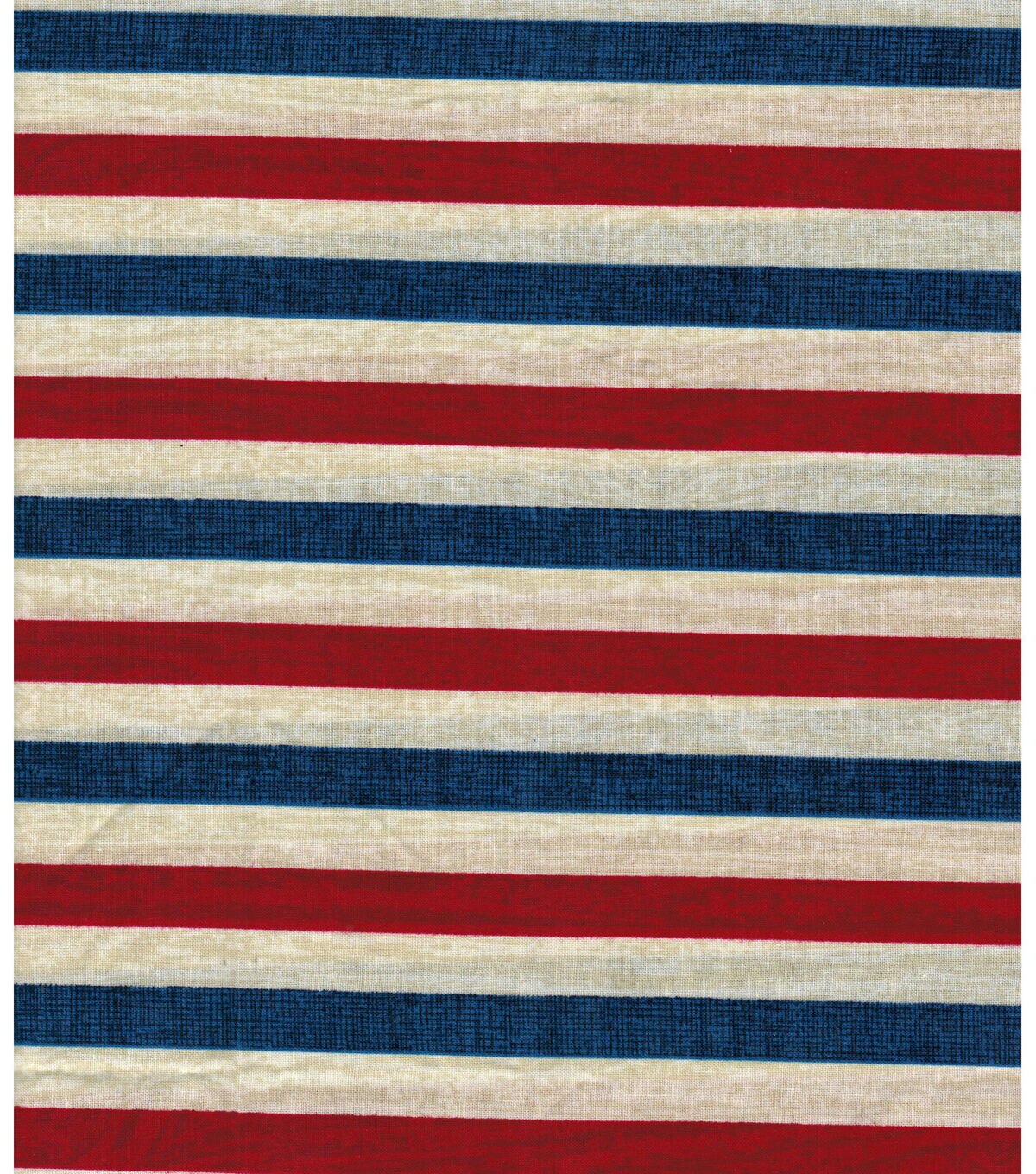Patriotic Cotton Fabric Textured Stripe Patriotic Cotton Fabric