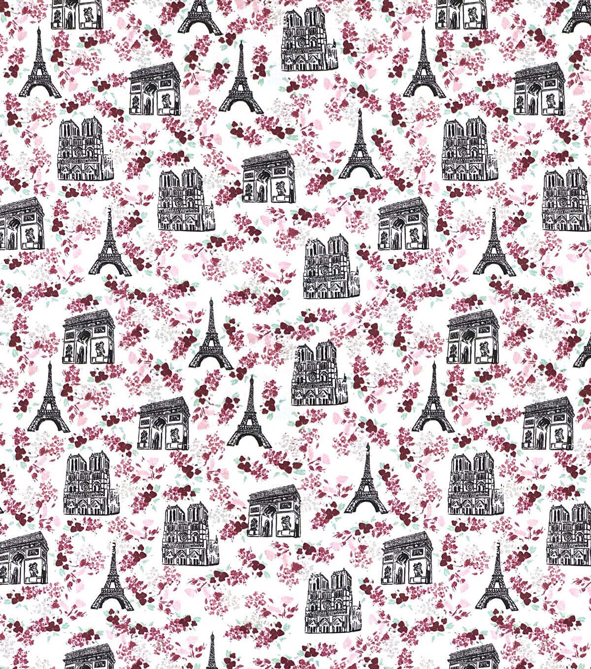 Paris Floral Architecture Super Snuggle Flannel Fabric