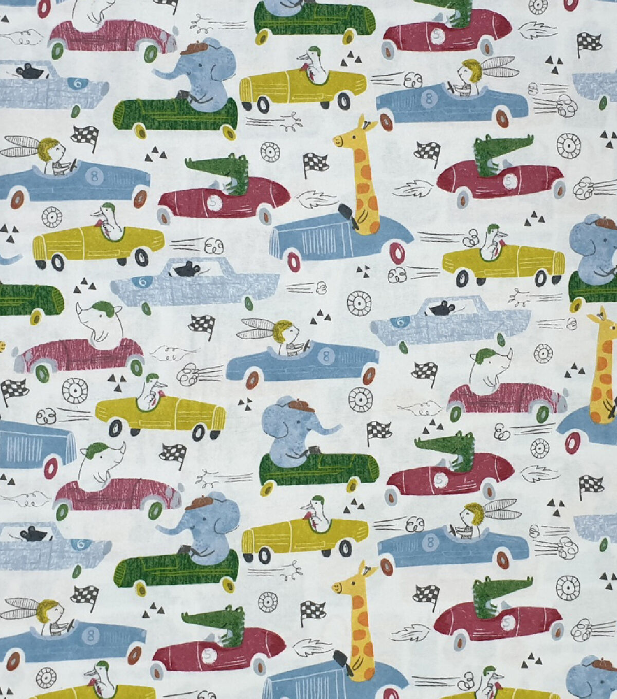 Animal Racers Super Snuggle Flannel Fabric
