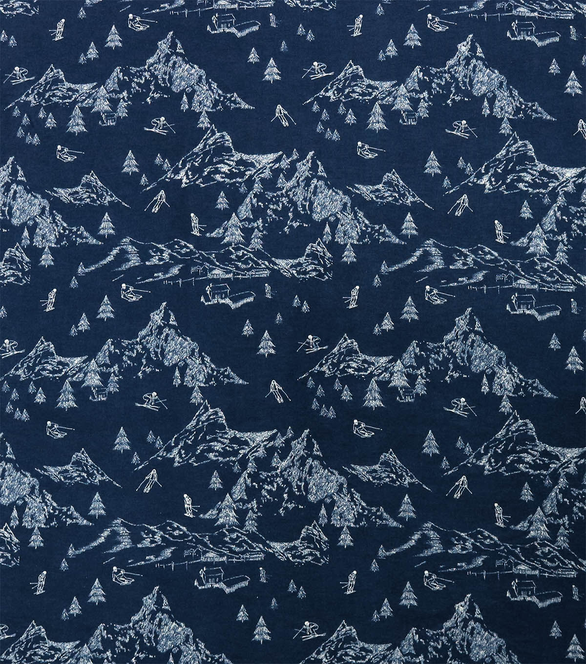 Mountains On Blue Super Snuggle Flannel Fabric
