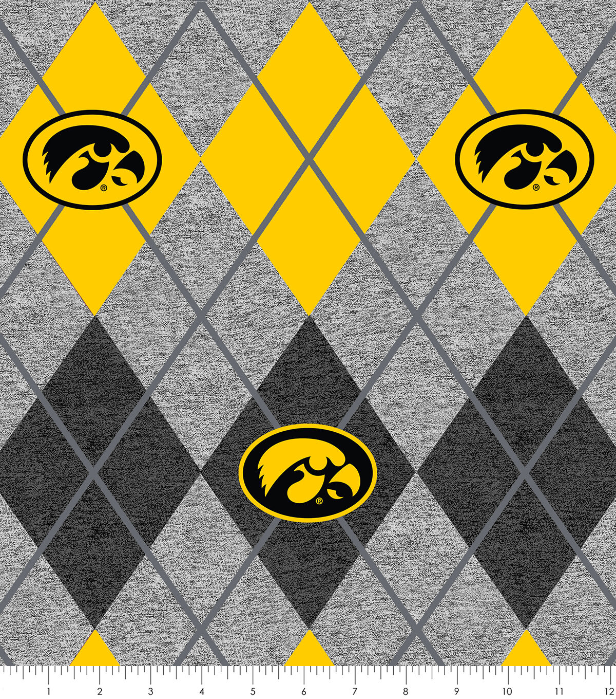 Iowa Hawkeyes Fleece Fabric Heather Argyle