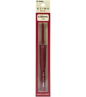Tulip Etimo Red Crochet Hook W/ Cushion Grip-Size 7/4.00mm
