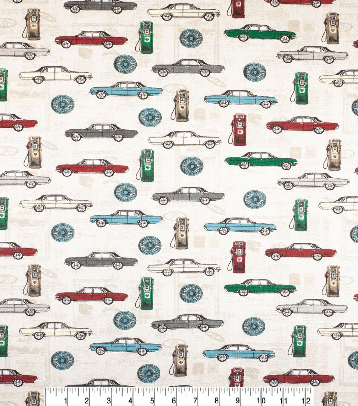 Vintage Cars Super Snuggle Flannel Fabric