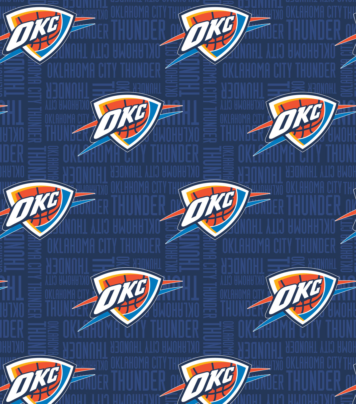 Oklahoma City Thunder Toss Wordmark NBA Fleece Fabric