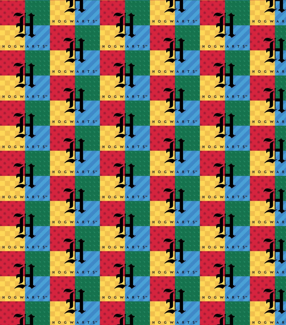 Harry Potter Hogwarts Checked Cotton Fabric