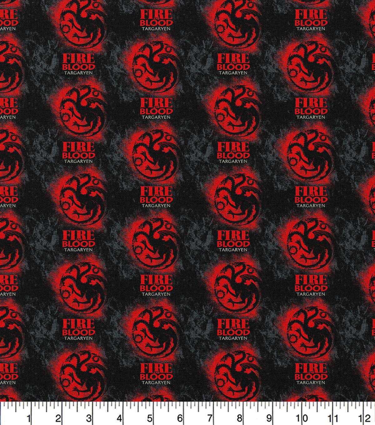 Game of Thrones Targaryen Stamp Cotton Fabric