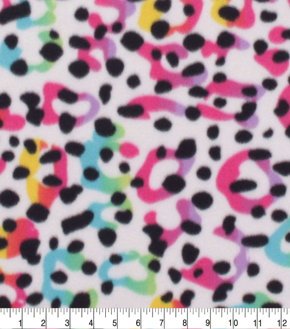 Rainbow Leopard Blizzard Fleece Fabric