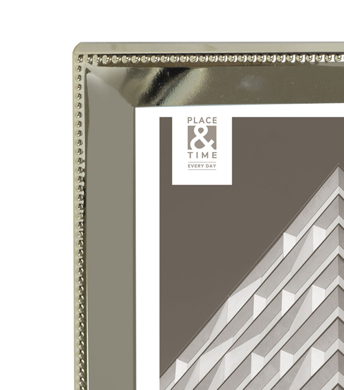 8 x 10 Silver Slanted Beaded Tabletop Picture Frame by Place & Time