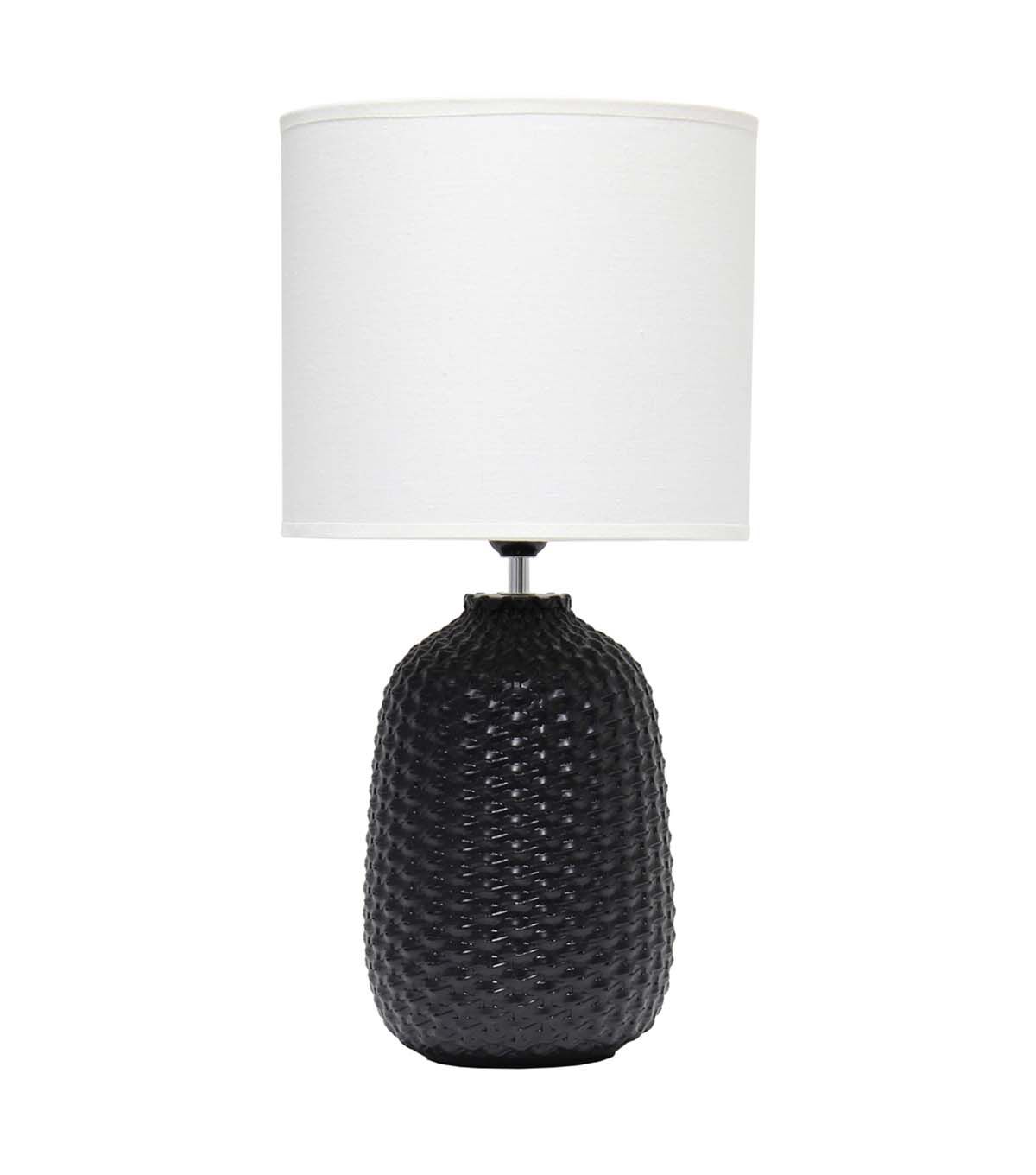 All The Rages 20 Ceramic Purled Textured Desk Lamp With Fabric Shade