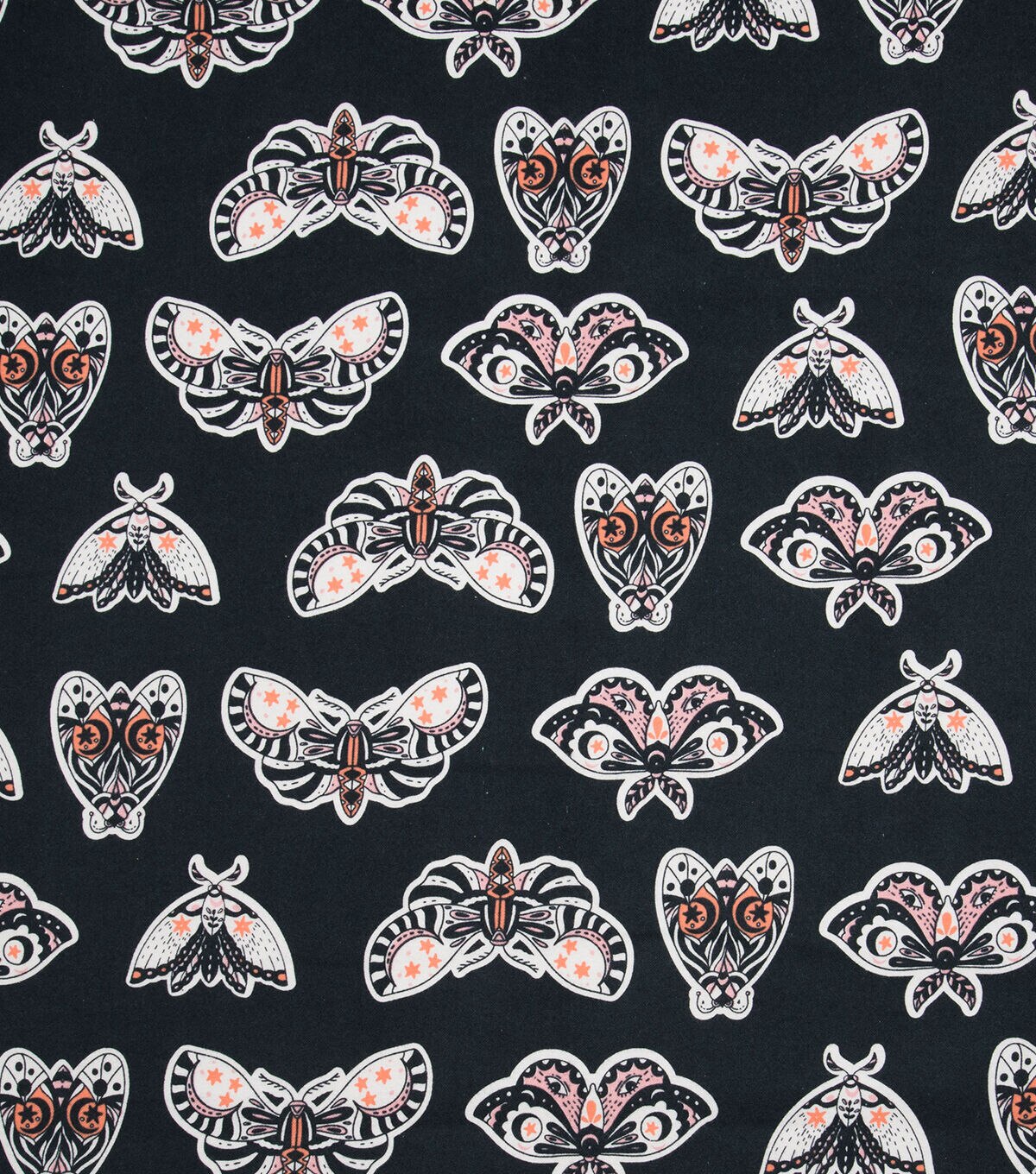 Super Snuggle Spooky Pink Moths Flannel Fabric