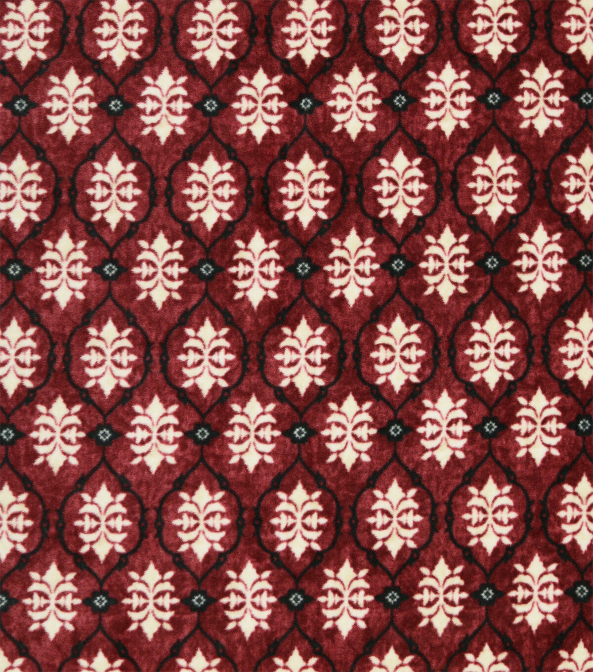 Red Geometric Floral Luxe Fleece Fabric