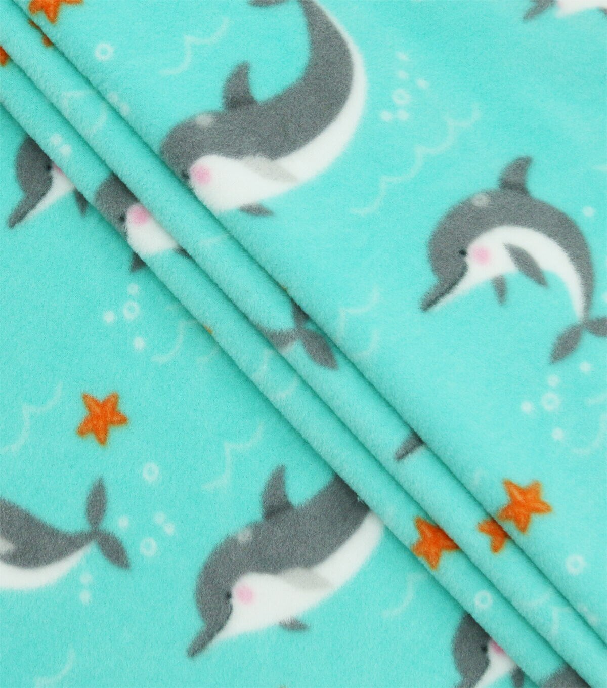 Dolphins on Blue Anti Pill Plush Fleece by POP!