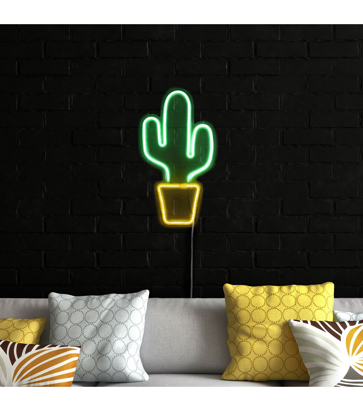Northlight 18.5 Green Cactus LED Neon Style Wall Sign