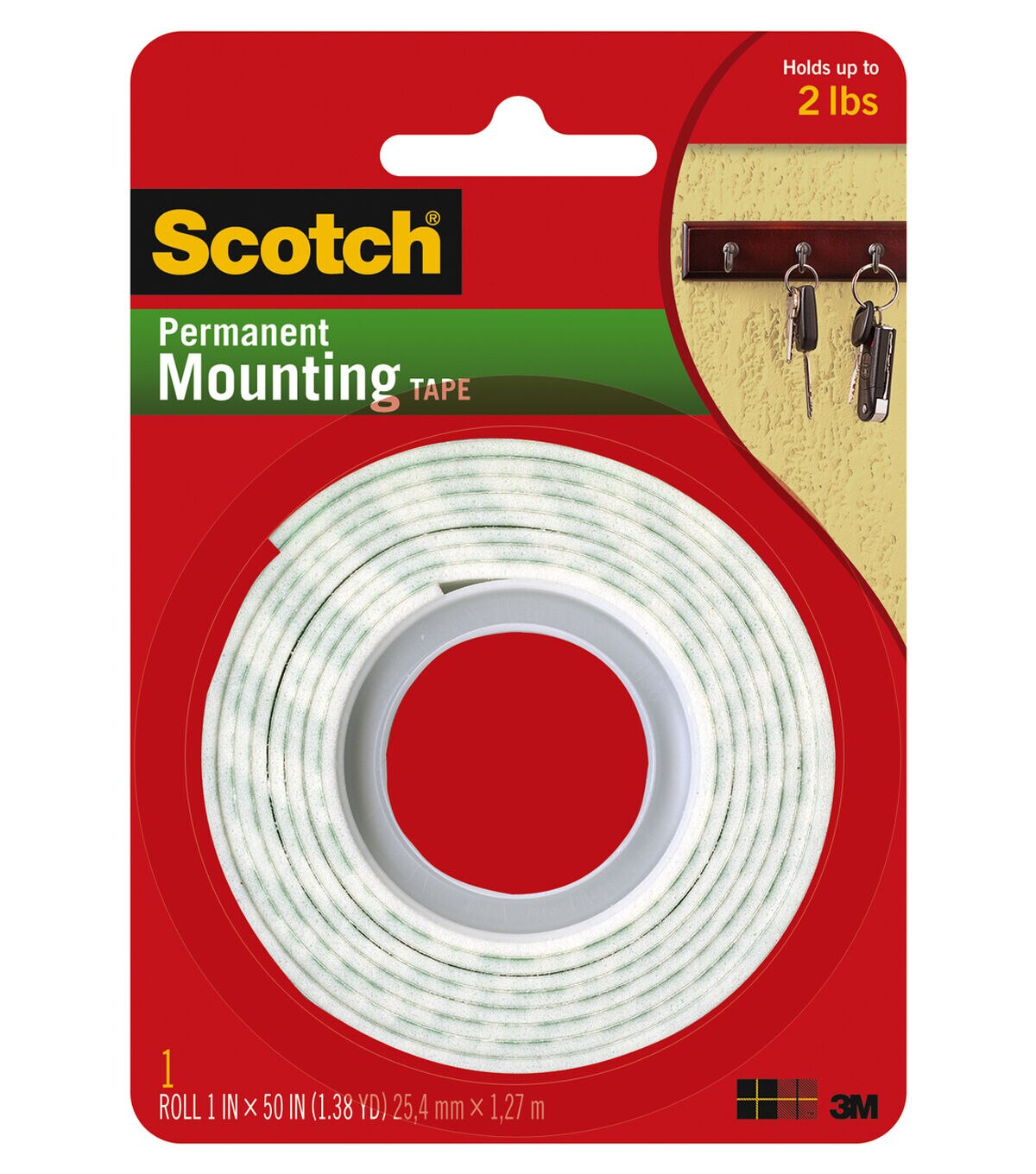 Scotch 1 x 50 Permanent Mounting Tape