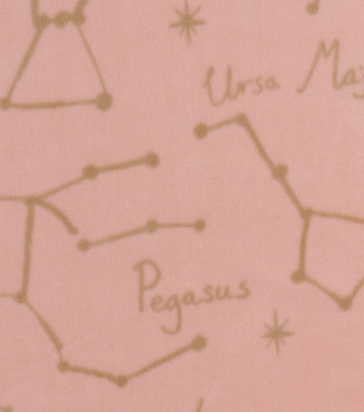 Gold Constellations on Pink Anti Pill Fleece Fabric
