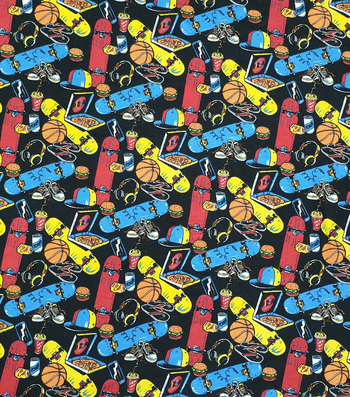 Skateboard Super Snuggle Flannel Fabric