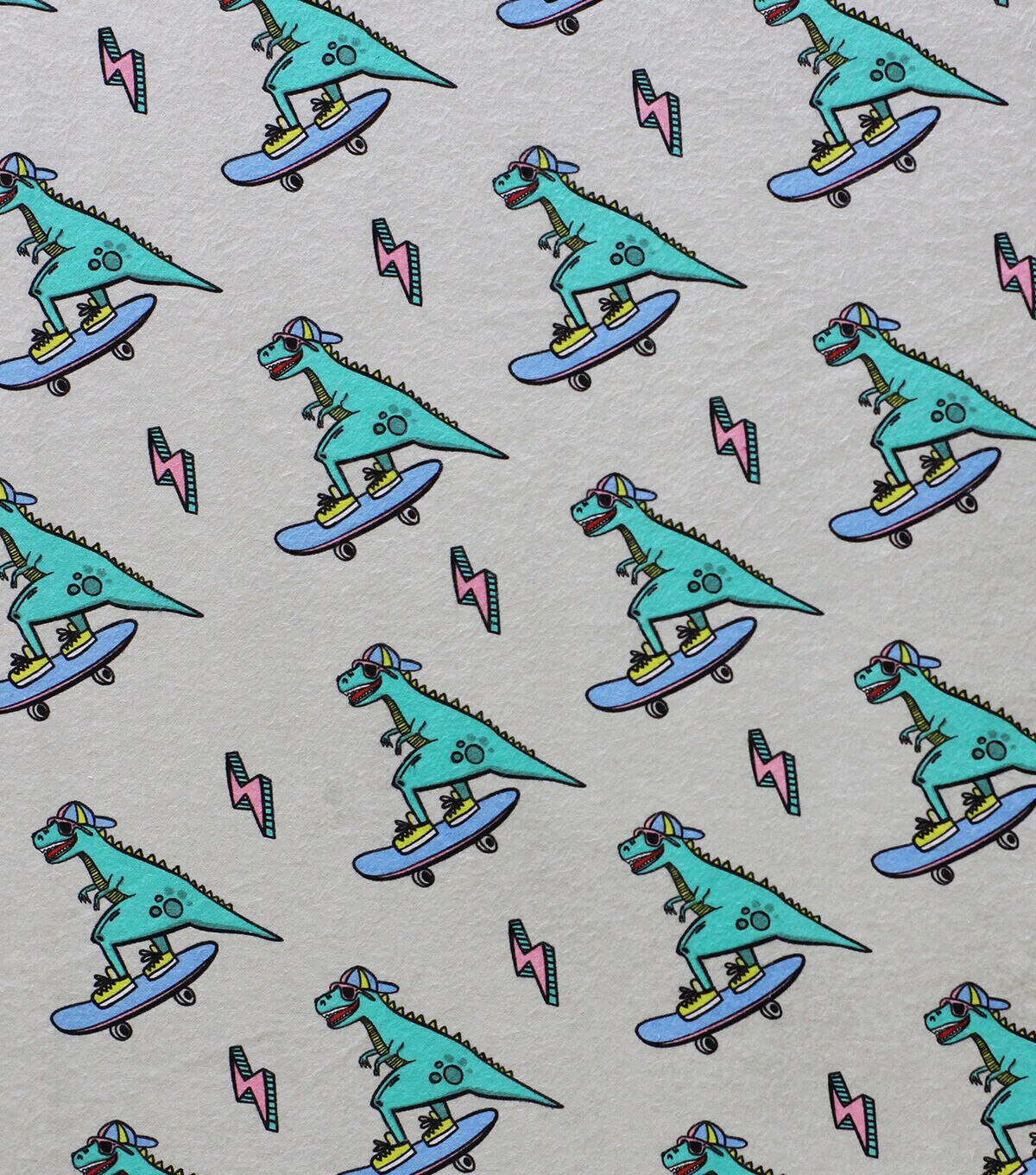 Dino Skater Super Snuggle Flannel Fabric
