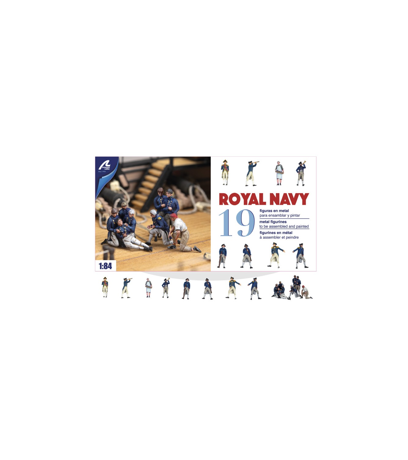 New Set of 19 Metal Figures for Ships British Royal Navy