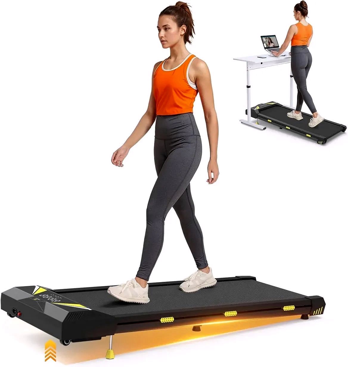 3-in-1 Under Desk Walking Vibration Pad with App Control,2.5HP Low-Noise Walking Treadmill · Remote Control · Portable Design for Home & Office