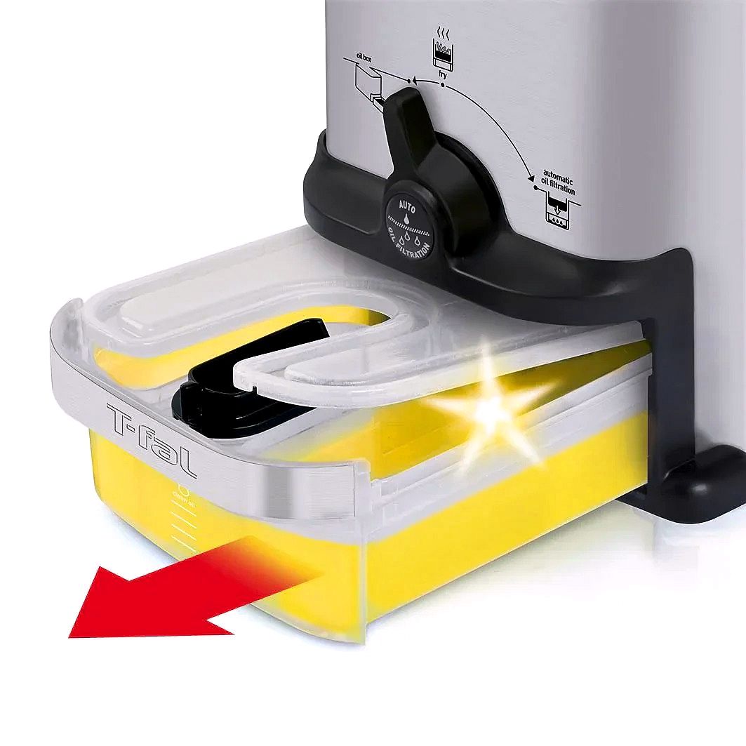 1.8L Stainless Steel Deep Fryer with Built-In Oil Filtration System