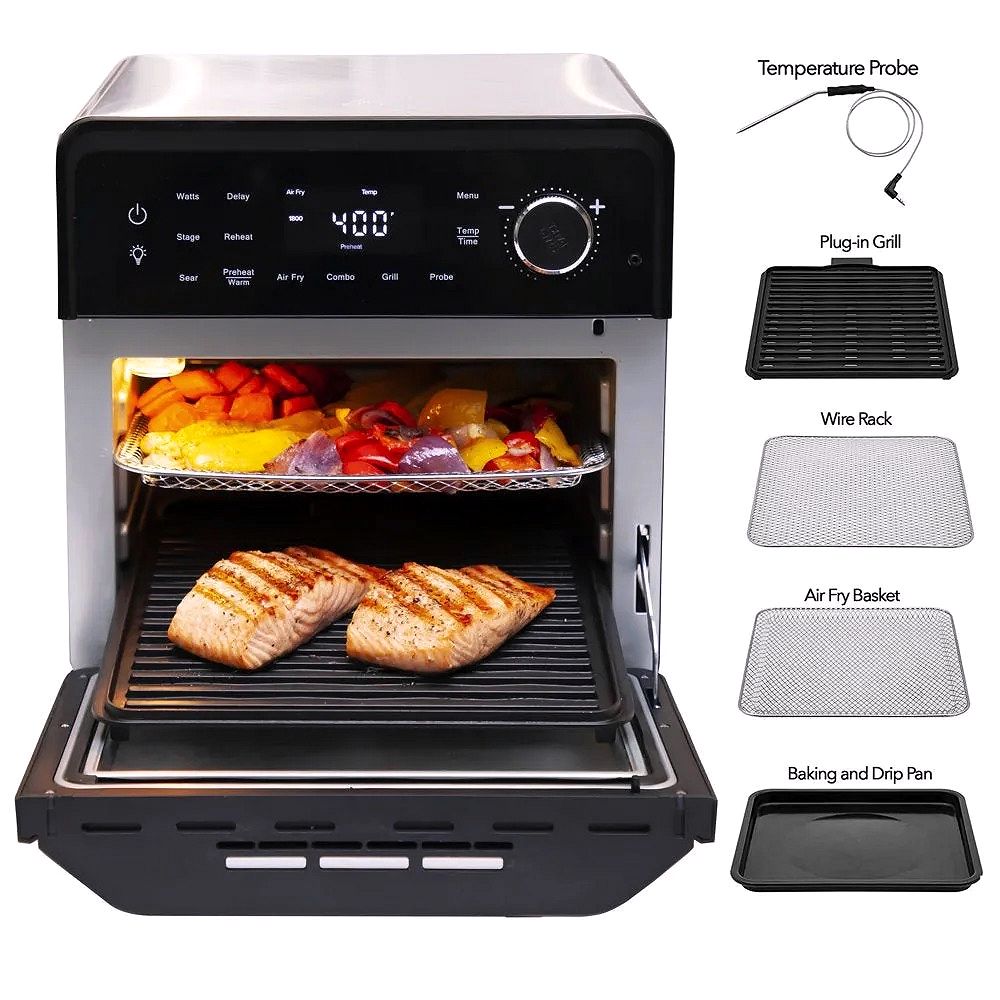 Pro-Smart Grill – Indoor Grilling, Air Frying & Combo Cooking with Digital Temperature Control