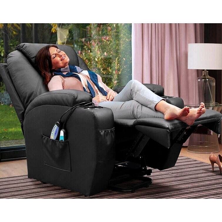 Faux Leather Power Lift Recliner Chair with Massage and Heat – Zero Gravity Comfort