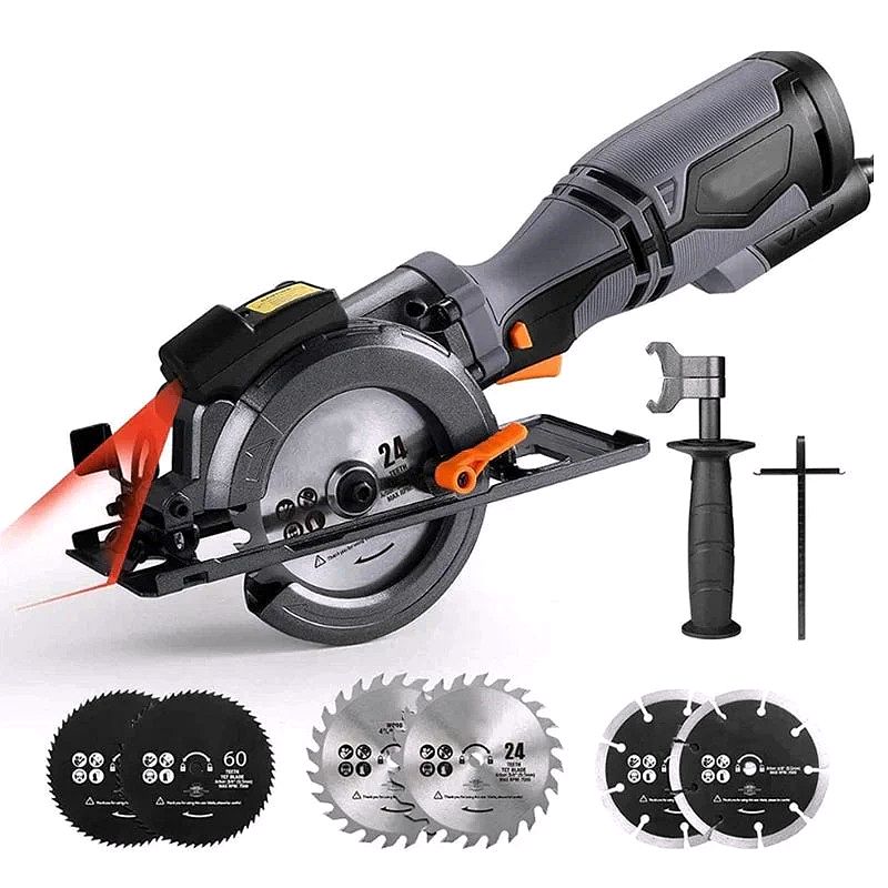 Mini Circular Saw 4 3/4 Inch – 5.8A 3500RPM Compact Electric Saw with Laser Guide