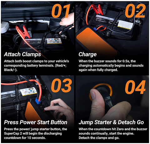 Jump Starter SuperCap 2 – Supercapacitor Emergency Car Starter (800A)