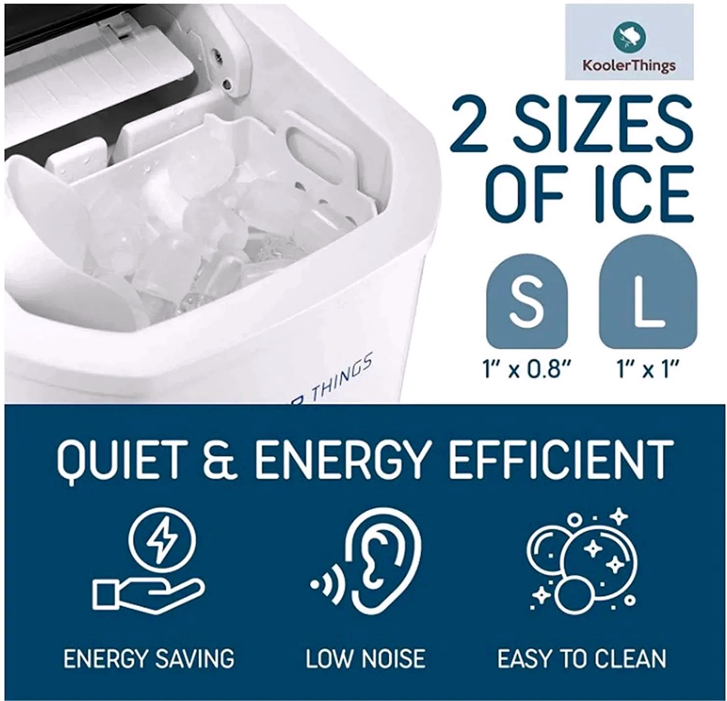 Ice Maker Ice Cube Maker – Bullet-Shaped, Quick & Portable, LED Display, 10-12 kg/24h