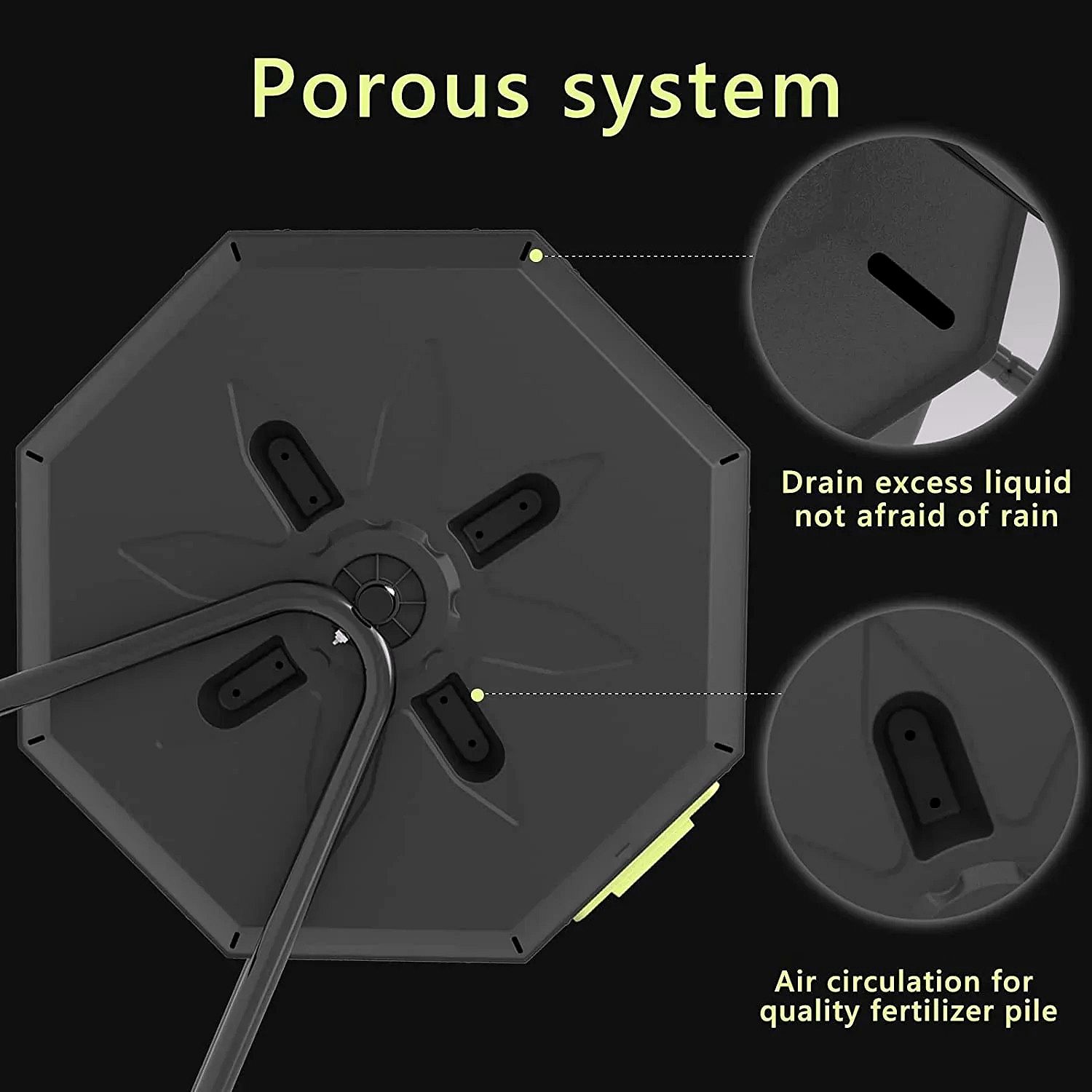 Large Dual-Compartment Compost Tumbler Bin – 43 Gallon (2 × 21.5 Gal), Blue Door, Sturdy Steel Frame