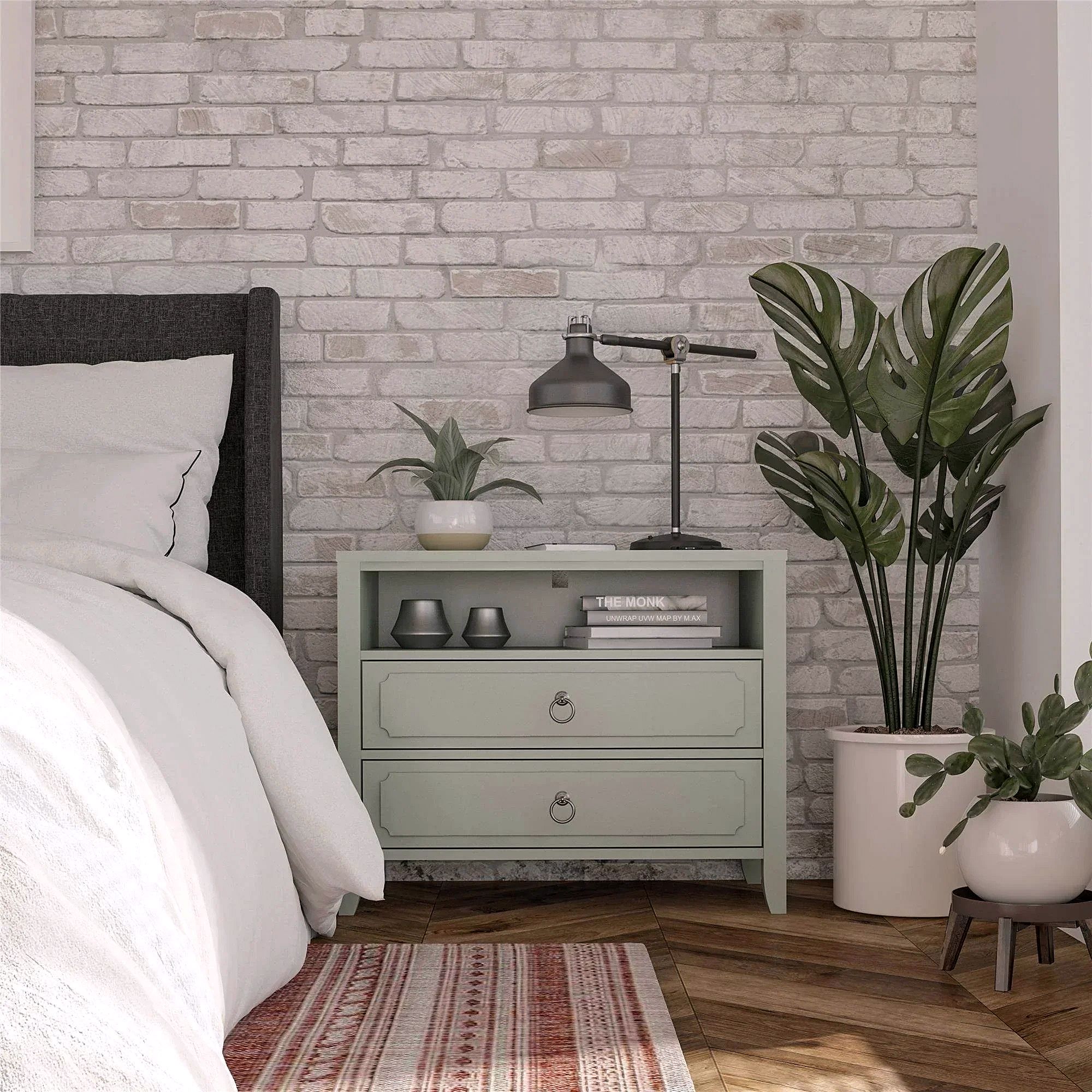 Drawer Nightstand – Soft Green Finish