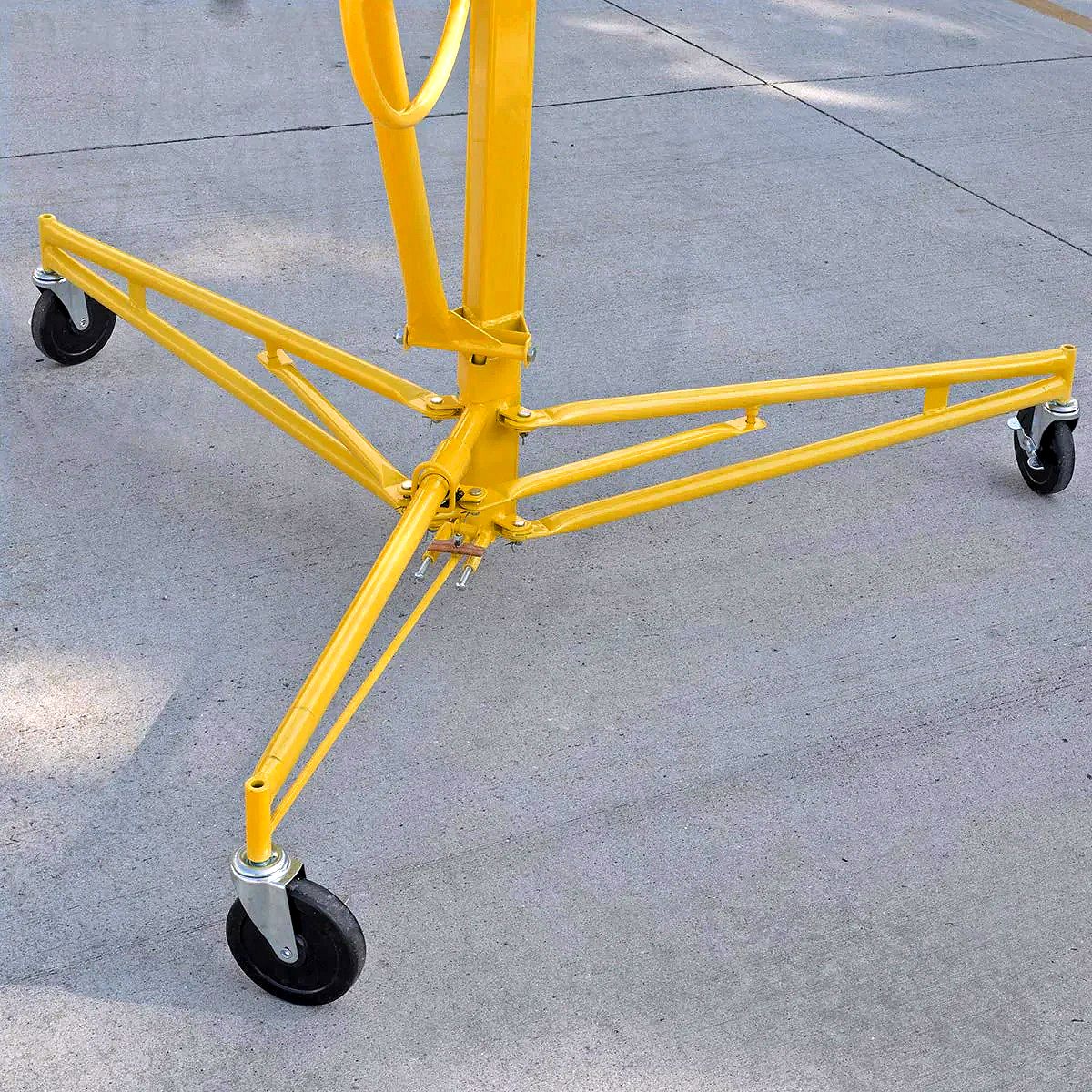 Drywall Lift – 11' Rolling Sheetrock Panel Hoist Jack (Yellow)