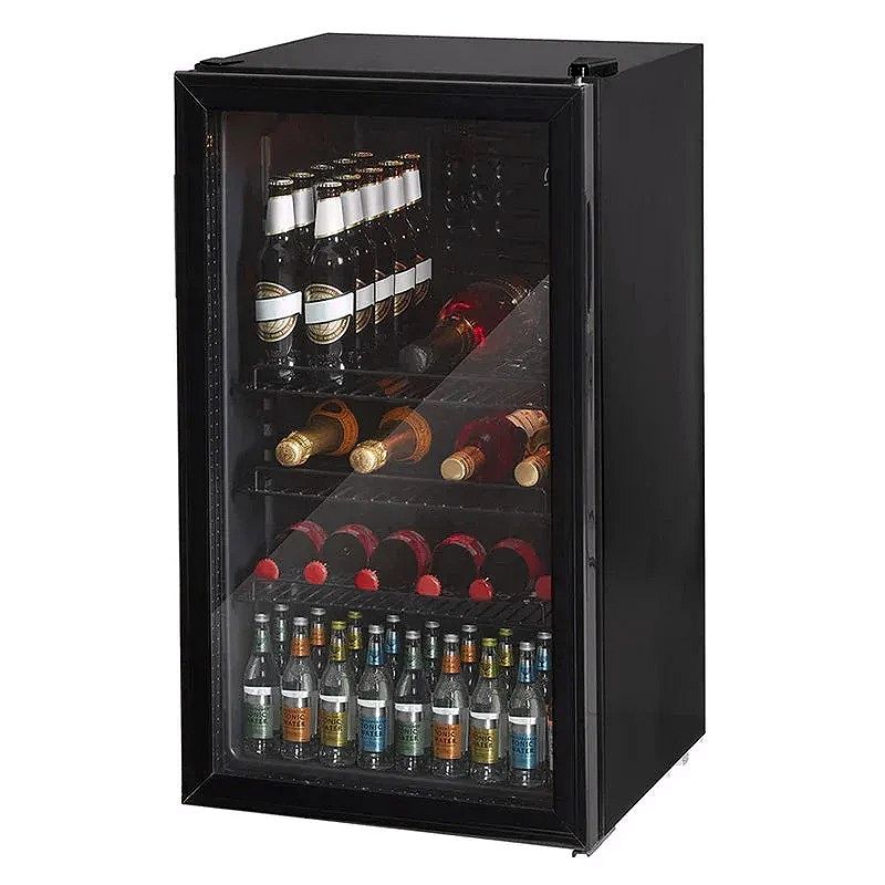 80L Glass Front Under-Counter Fridge – Wine, Beer & Beverage Cooler