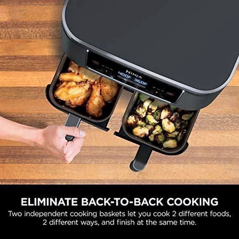 8-Quart 6-in-1 Dual Zone Air Fryer with Broil Rack – Dual Basket Cooking