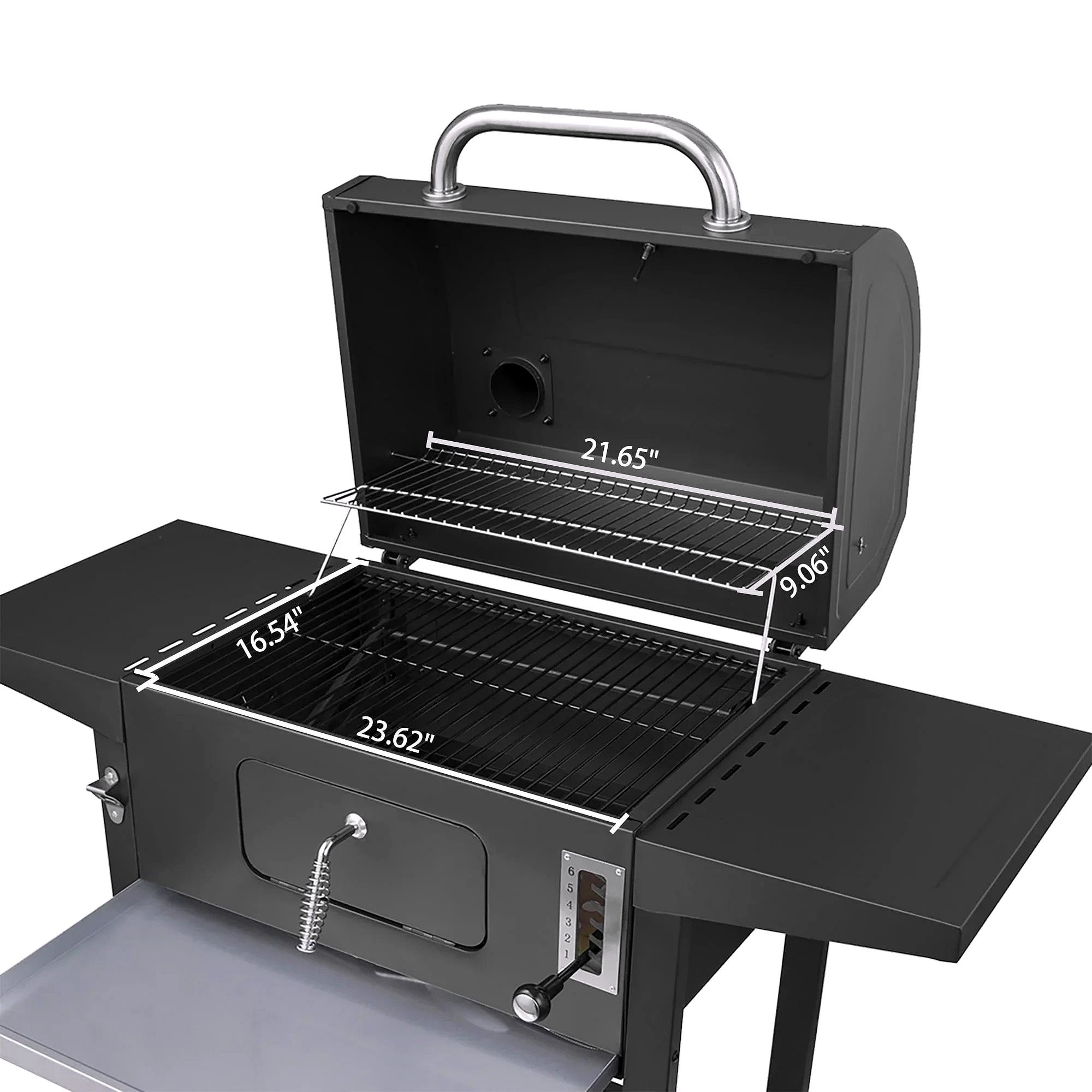 CD1824AC 24-Inch Premium Charcoal Grill with Adjustable Pan & Cover – 587 Sq. In. Cooking Space