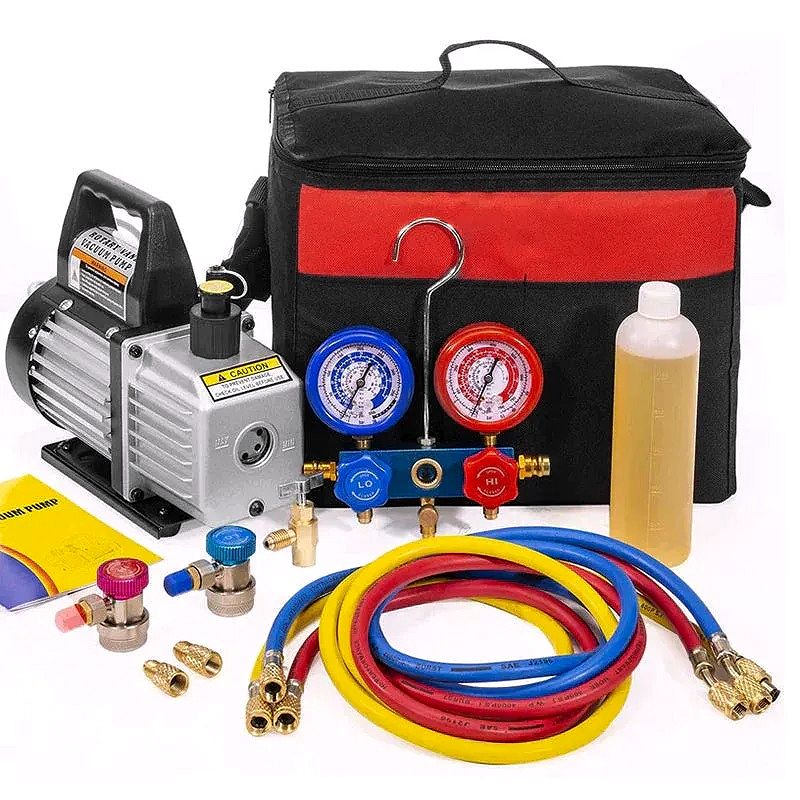 3CFM 1/4 HP Vacuum Pump & HVAC AC Manifold Gauge Kit – Automotive & Household