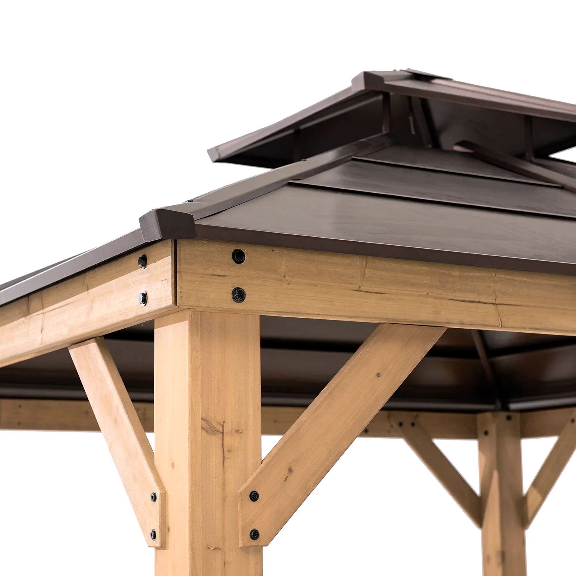 10 ft. x 10 ft. Cedar Gazebo with Steel 2-Tier Hip Roof