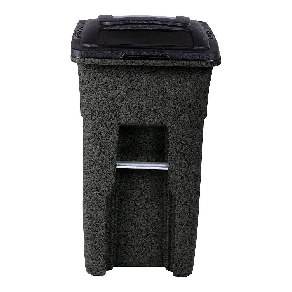 32-Gallon Greenstone Trash Can – Quiet Wheels, Attached Lid, Heavy-Duty Recycling Bin
