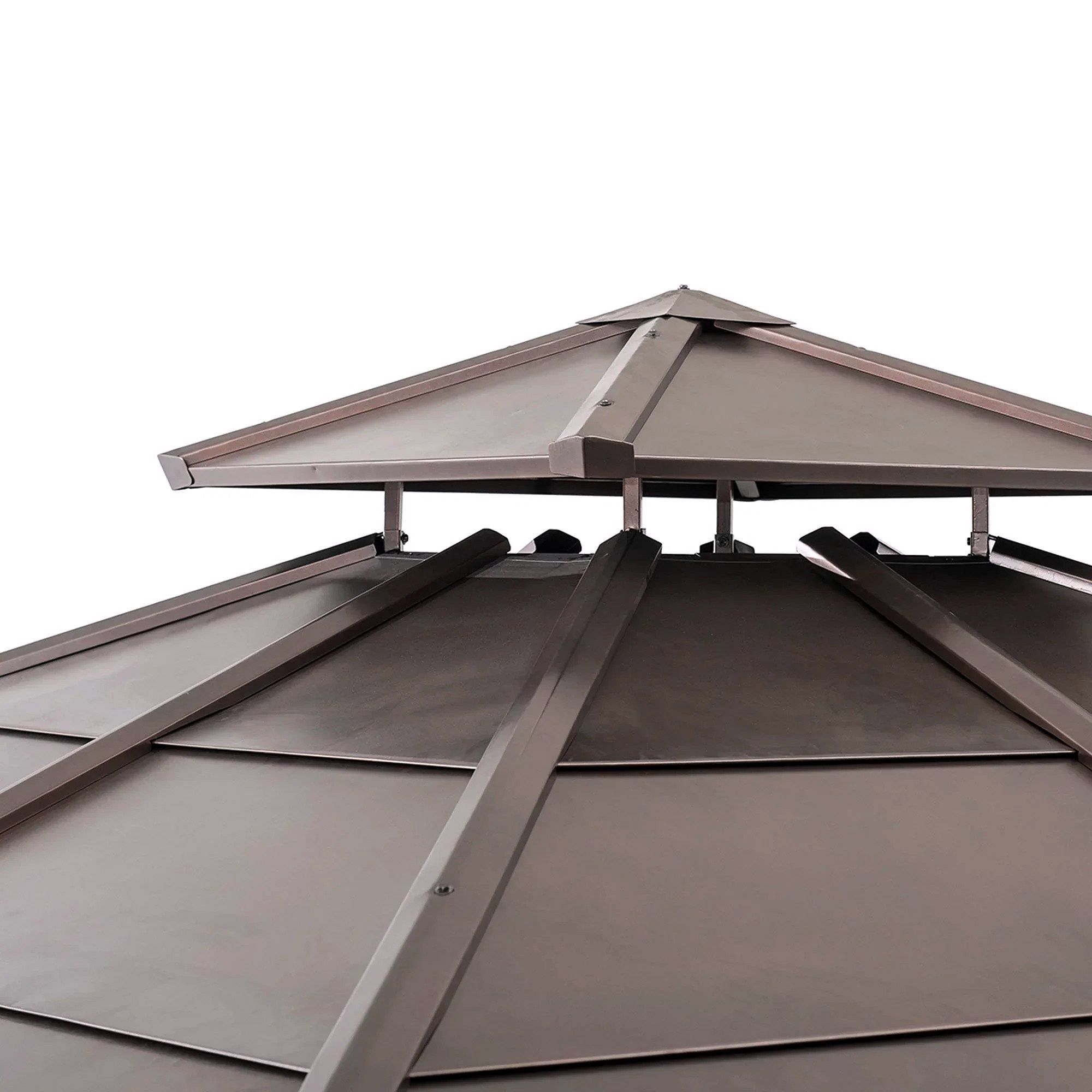 10 ft. x 10 ft. Cedar Gazebo with Steel 2-Tier Hip Roof