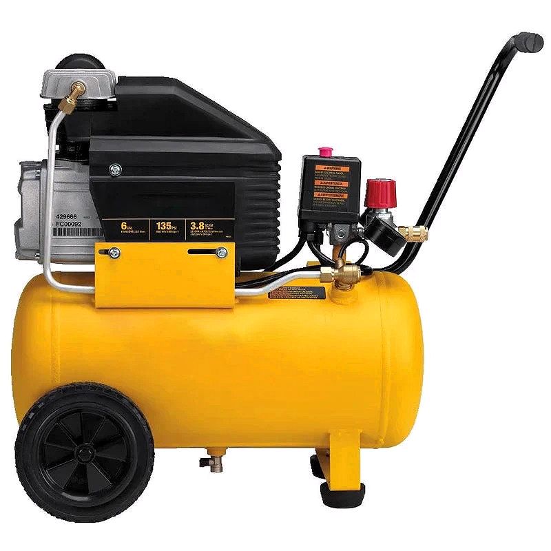 6-Gallon Horizontal Portable Electric Air Compressor – Oil-Lubricated