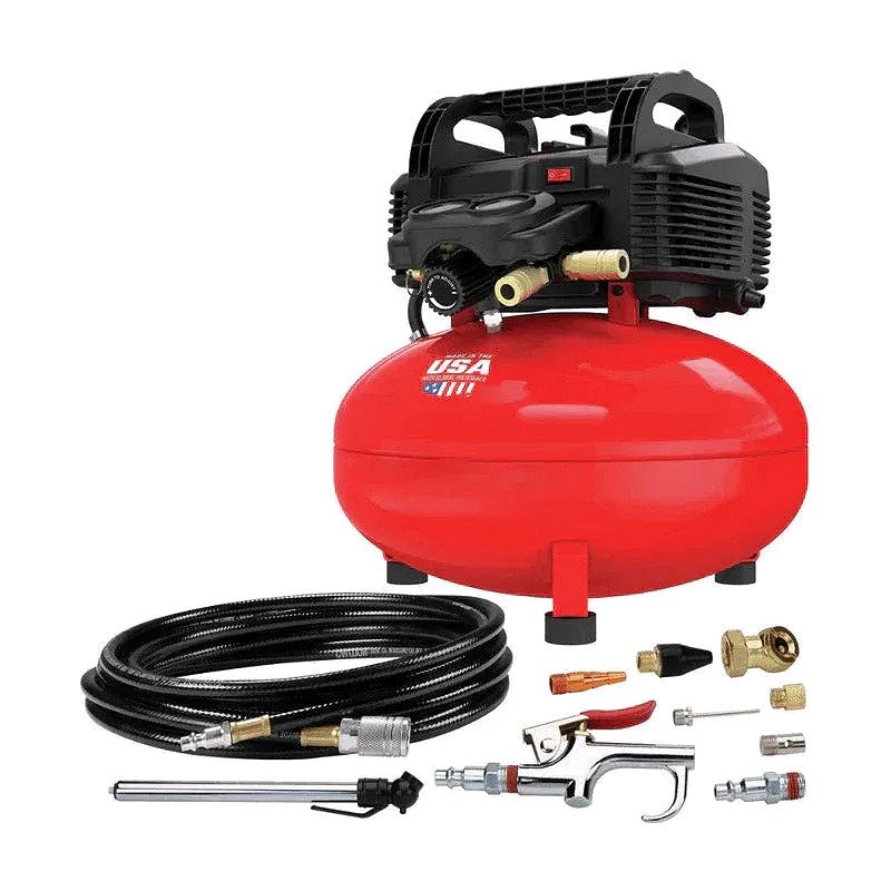 6-Gallon Portable Pancake Air Compressor – Oil-Free, 150 PSI with Accessory Kit