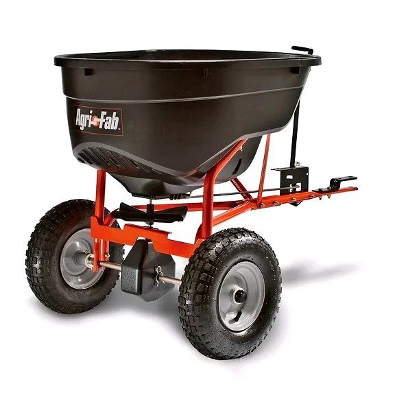 185 lb. Tow-Behind Broadcast Spreader – Fertilizer, Seed & Ice Melt