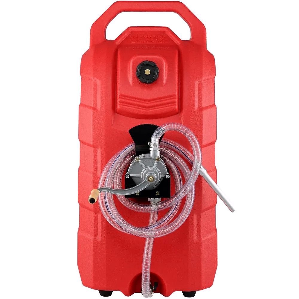16-Gallon Portable Fuel Caddy – Gasoline, Diesel & Oil Transfer Tank with 6” Rubber Wheels and Anti-Bend Hose
