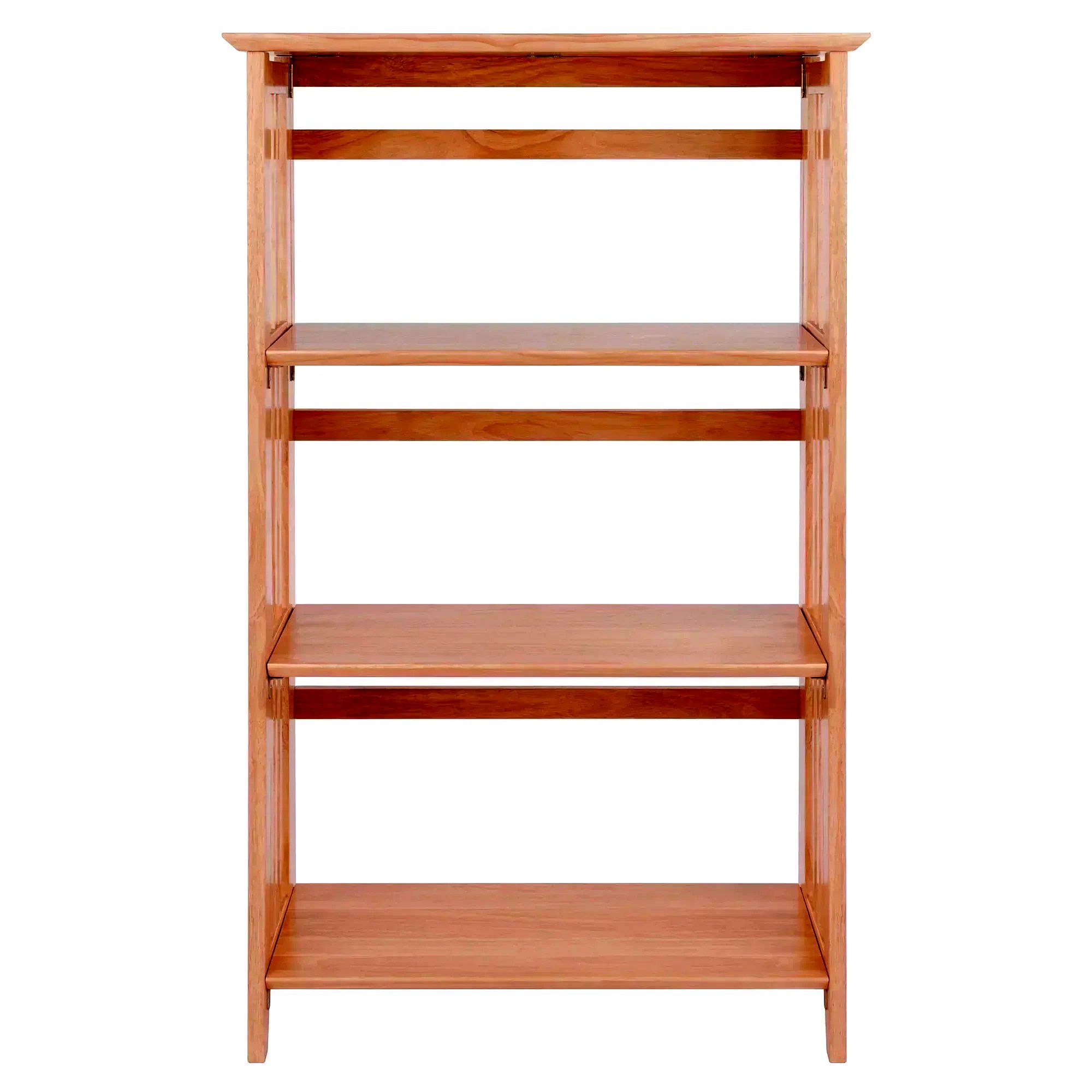3-Section Foldable Storage Shelf – Natural Wood Finish