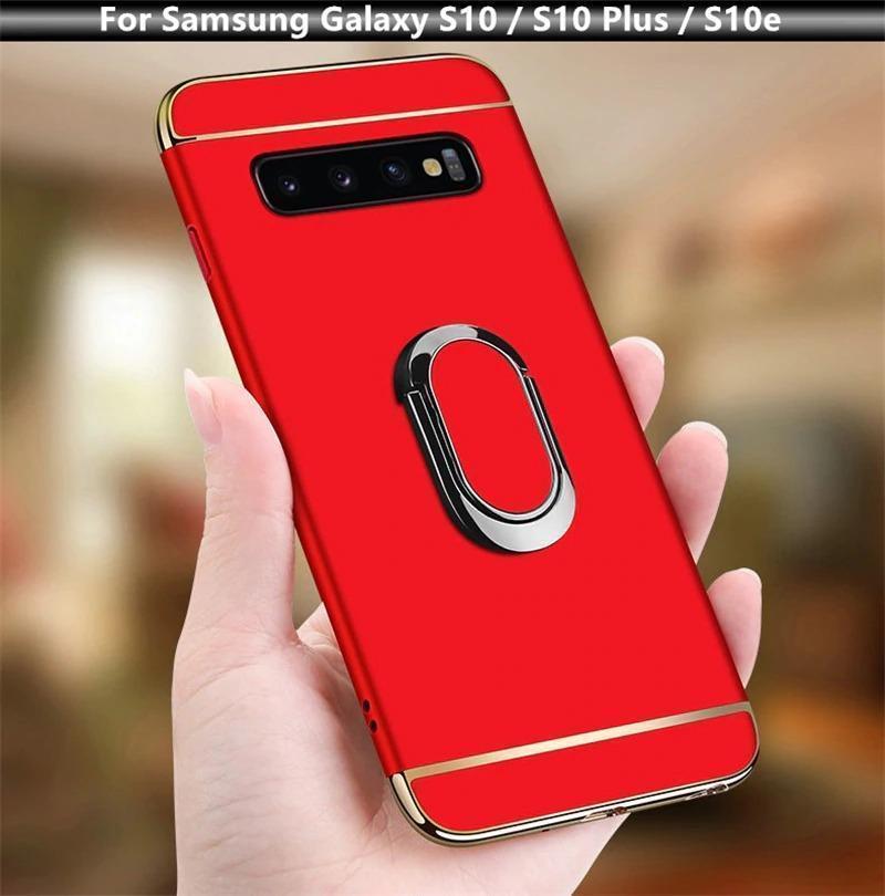 Luxury Ultra-thin 3-in-1 Plating Magnetic Ring Holder Samsung Case With FREE Strap