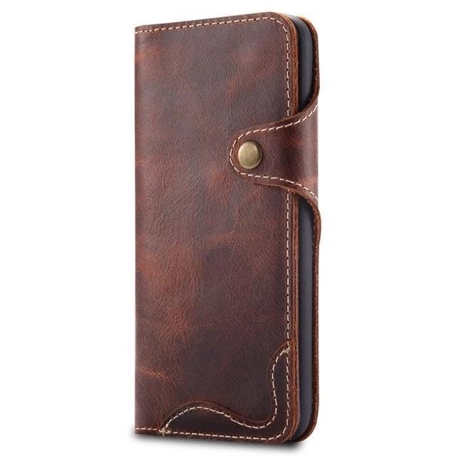 Luxury Business Style Genuine Real Leather Case For Samsung